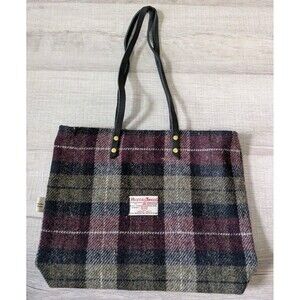 Harris Tweed Tote Wool Bag Multicolor Checked Plaid